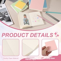 3.2×3.2″ Watercolor Sketchbook, 50 Sheets/100 Pages 230GSM/110lb, Pink