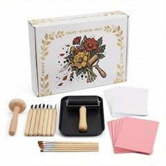 Lnncdsc Linocut Kit for Beginners & Adults – Complete Block Printing pink