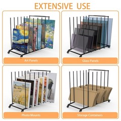 Heavy-Duty Art Storage Rack for 57″ Artwork – Canvas Drying Rack & Mobile Dis…