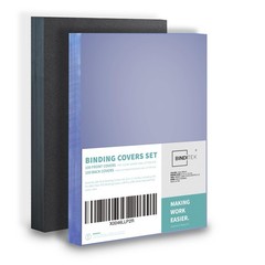 200 Pack Binding Covers and Backs Set, 8.5 x 11 Inches, 100 Clear PVC (8Mil),…