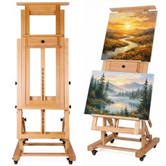 Movable Large H-Frame Painting Easel – Artist Studio Easel -Heavy Duty Art Easel