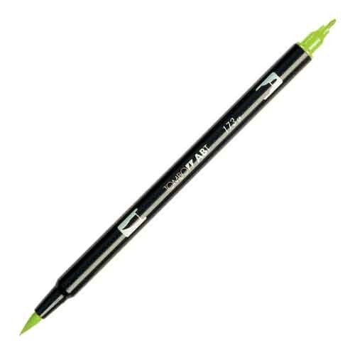 Tombow Dual End Brush & Fine Pen Willow Green 173 Arts Writing Office School