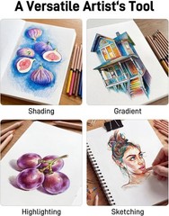 72 Oil-Based Colored Pencils – Soft Core, Durable, Vibrant | Ultra-Smooth Oil Pa