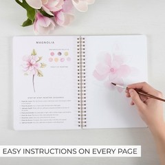 Beautiful Watercolor Workbook for Beginners – Relaxing 6.5 x 9 inches, Floral