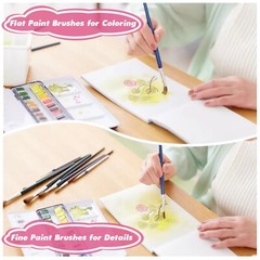 Small Paint Brushes Bulk, 160 Pcs Flat Tip Round Acrylic Paint Brushes for Ki…