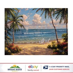 DIY Seaside Paradise Paint by Numbers Kit with Brushes and Vacuum Sealed Paints