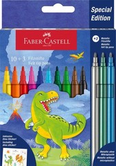 Faber-Castell 554214 – Cardboard Case with 13 Markers – 10 Classic Colours + 3 M