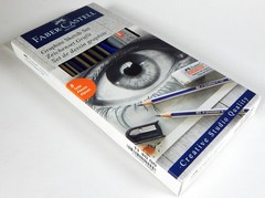 NEW FABER-CASTELL 8 pc GRAPHIC SKETCH KIT 2H, HB, B, 2B, 4B, 6B ERASER SHARPENER