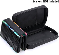 Art Marker Carrying Case Lipstick Organizer-60 Slots Canvas Zippered Markers Sto