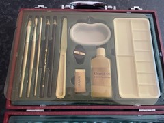 Vintage Loew Cornell Art Set Case Paint Acrylic & Oil Pastels