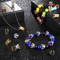 120 Pieces King Crown Charms Colored Crown Beads Charm Mixed Color Retro Style