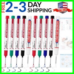 10 PCS Long Head Deep Hole Marker Pens,20mm Long Nib Marker, Longs Nose Marke…