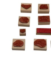 Vintage Stampin Up & FBX 12pc Wood Stamp Lot (1992-1997)