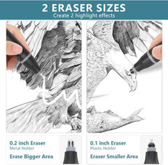 Electric Eraser, USB C Rechargeable Pencil Eraser with 220 Eraser Refills, 2 Era