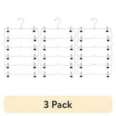 (3 pack) 6-Tier Pant & Skirt Hanger, Heavy Duty Chrome Metal, Space Saving, 1 Co