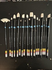 LOT OF 18 – Princeton Aspen Long Handle Oil Acrylic Synthetic Paint Brushes C56