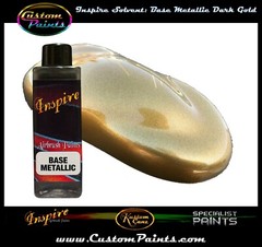 INSPIRE AIRBRUSH BASE METALLIC DARK GOLD 4oz (SOLVENT), CUSTOM PAINT, ARTIST