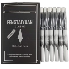 Fengtaiyuan LQB05P6 Straight Liquid Ballpoint Pen – Black Ink, BlackLQB05P6