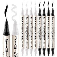 4 Black and 4 White Paint Pens Brush and Bold Dual-tip Acrylic Paint Marker S.