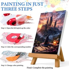 Paint by Numbers for Adults and Kids Beginner, Magic Castle Painting by Number