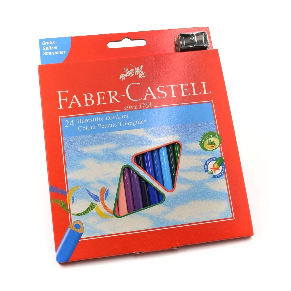 Faber-Castell Pencils Classic Colour Triangular, Cardboard Wallet of 24 (120524)