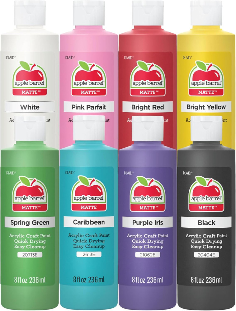 Acrylic Craft Paint Set, Matte Finish, Set of 8, 8 Fl Oz (Pack of 8), Assorted
