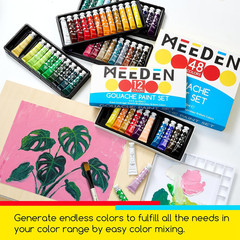 Gouache Paint Tube Set – 48 X 12Ml (0.4 Oz) Colors Art Paint Supplies for Artist