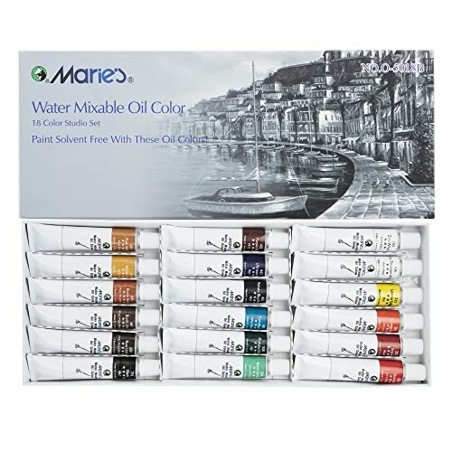 Water Soluble Oil Color Paint Set – 12ml Tubes – Solvent-Free – Assorted Colo…