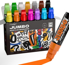 14 Colors Jumbo Markers for Posters, 15Mm Wide Tip, Thick Acrylic Paint Markers