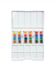 White Nights Watercolor paint set – 24 full pans – plastic box – NEW