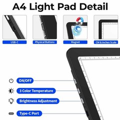 Rechargeable A4 LED Light Pad with Stand – 7100Lux Bright Tracing & Sketching Bo