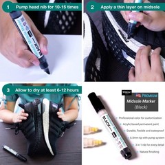 Midsole Marker Black Shoe Custom Paint Leather Suede Foam 2-4 Pairs