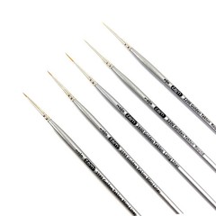 ZEM Brush Golden Taklon Mini Detail Brush Set Liner 20/0, Mini Liners 20/0,