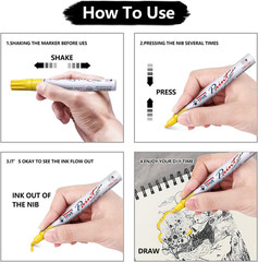 12 Colors Oil Based Paint Markers, Permanent Markers Paint Pens | Never