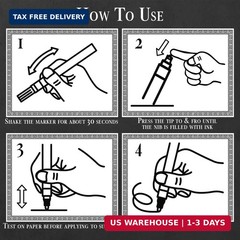 4 Gold Paint Pen Fine Tip | Set 4 Gold Paint Marker Metallic | Extra Fine Tip…