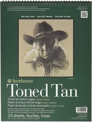 Strathmore 400 Series Sketch Pad, Toned Tan, 11″x 14″ 24 Sheets