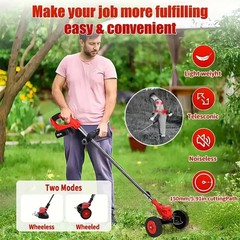 Cordless Electric Weed Wacker Portable Grass Trimmer with 3 Blade Types and 2 Hi