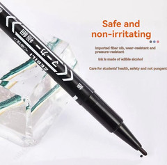 10pcs Double Tip Permanent Paint Marker Pens Black Ink Set Marking Graffiti