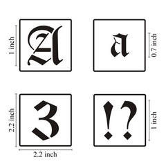 1 Inch Alphabet Letter Stencils for Painting – 70 Pack Old 1 Inch, White
