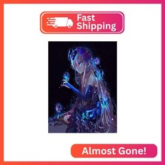 GOJOSOWIN DIY 5D Diamond Art Kit for Adult Kids, Anime Girl Glowing in Dark Girl