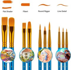 Paint Brushes Set for Acrylic Painting, 20 Pcs Oil Watercolor Acrylic Paint B…