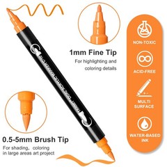 TANMIT 80 Colors Dual Tip Acrylic Paint Markers, Paint Pens Set with Brush Ti…