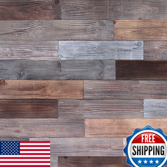 Holydecot Peel Stick Real Wood Planks Rustic Reclaimed Barn Wood Paneling Brown