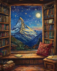 Paint by Numbers for Adults Beginner, Mountain Moon Landscape Adult Paint by Num