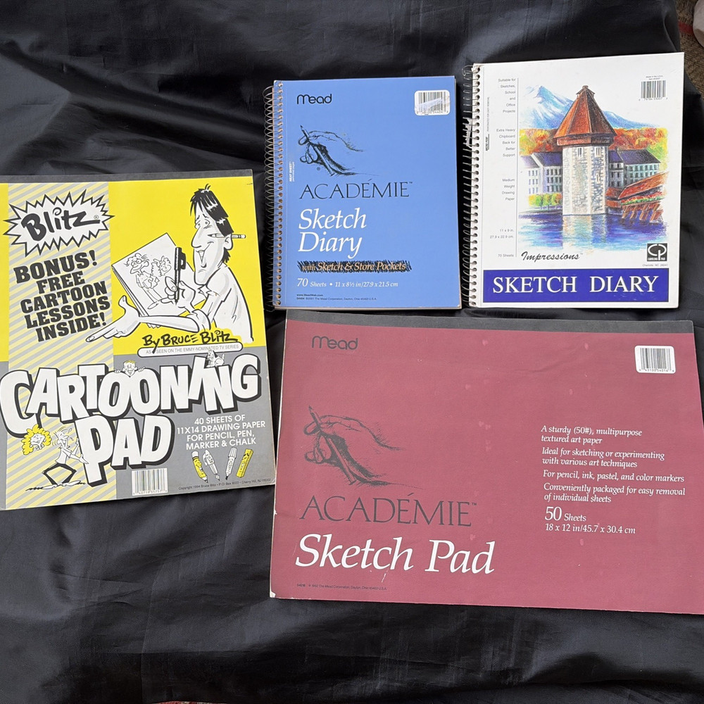 Art Paper & Sketch Pads Academe 18 x 12 & 11 x 8 & IMpressions 11 x 9 & Cartoon