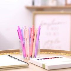 Retractable Gel Pens 12 Pack Black Ink Fine Point 0.5mm Smooth Writing