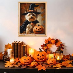 Halloween Dog Paint By Numbers Cute Halloween Puppy Costume Full Drill Art