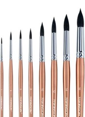 Transon Round Watercolor Detail Paint Brushes Goat Hair 8pcs for Watercolors…