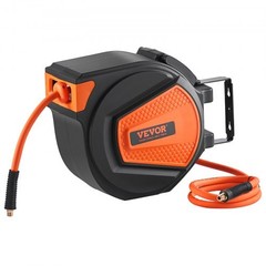 Retractable Air Hose Reel, 3/8 IN x 50 FT Hybrid Air Hose Max 300PSI, Air Co…