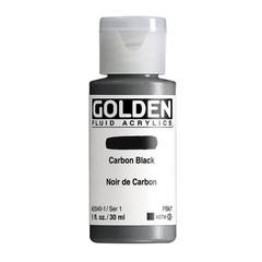 Fluid Acrylics Carbon Black 1 fl oz Bottle Professional Paint Opaque Art